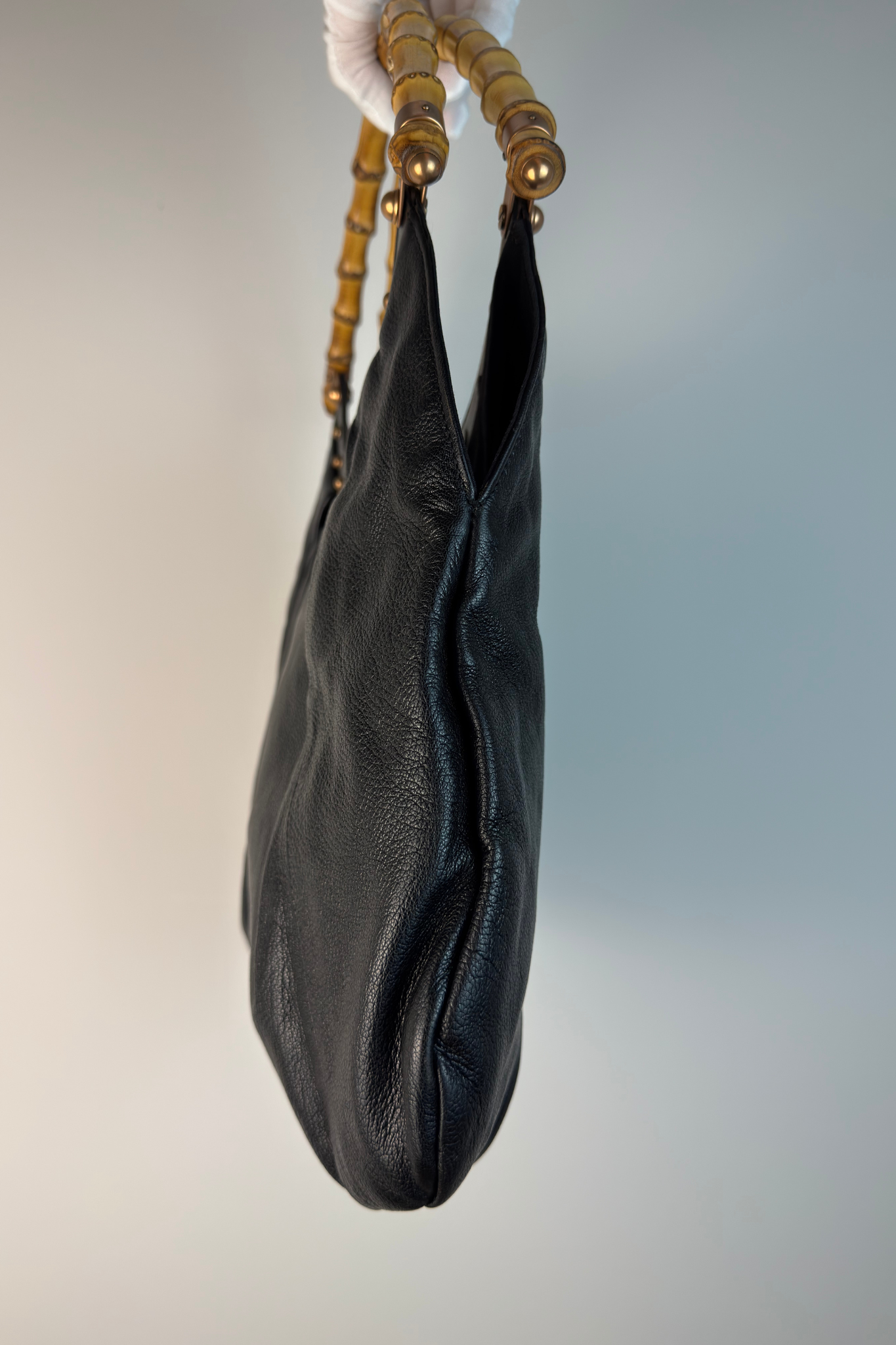 Vintage Gucci Bamboo Studded Hobo