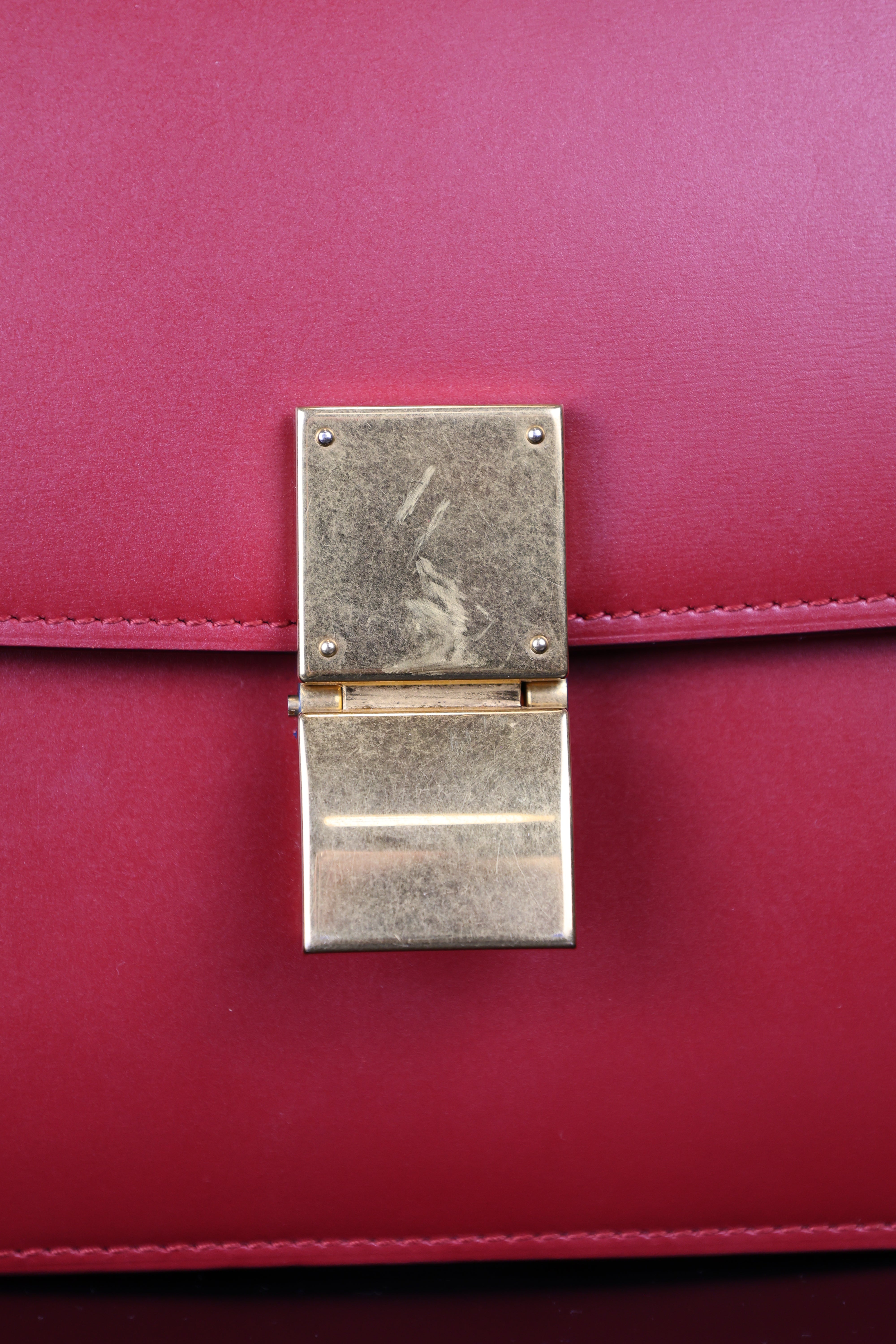 Céline Box Calfskin Medium Classic red