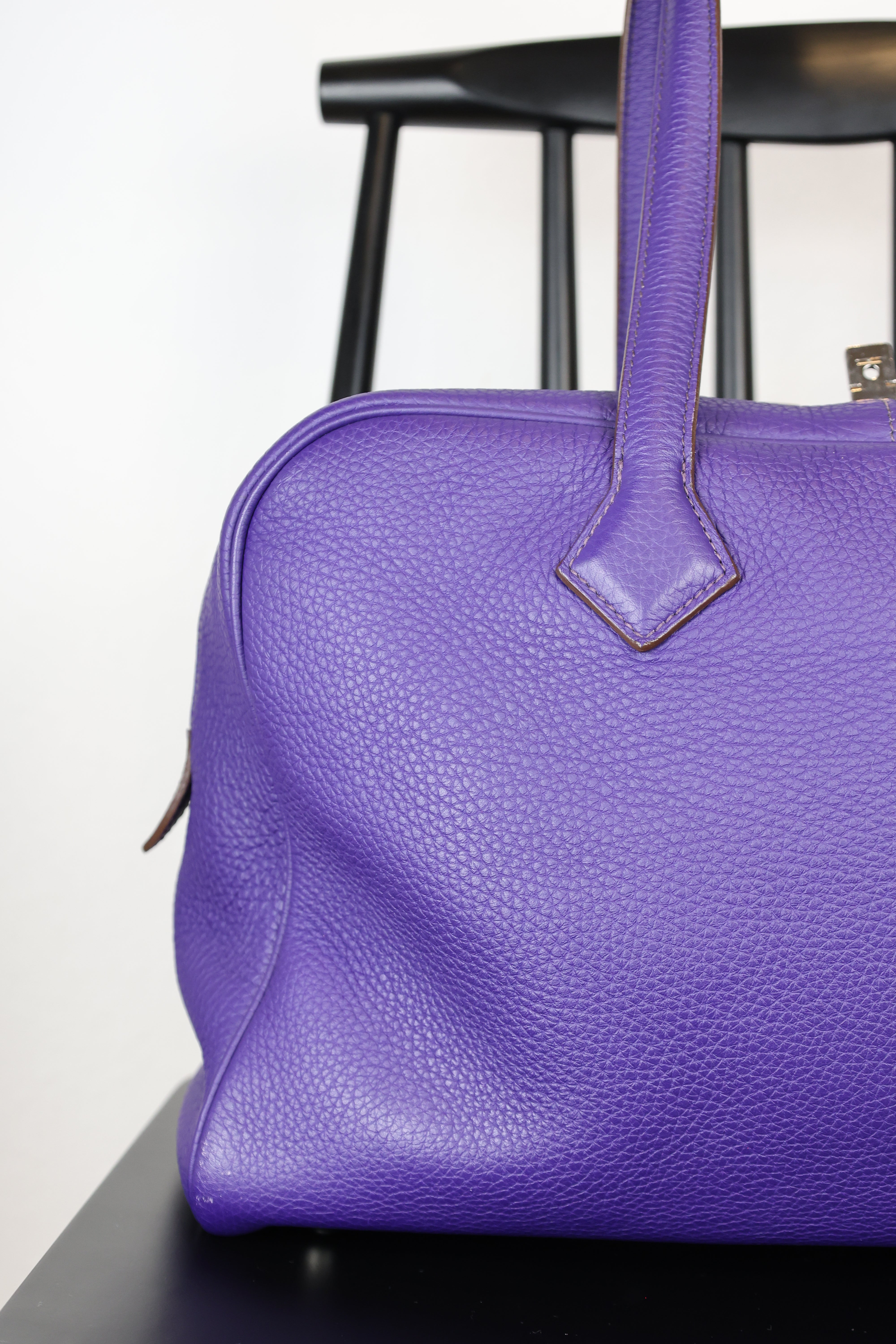 Hermes Victoria 35 Clemence Iris Purple