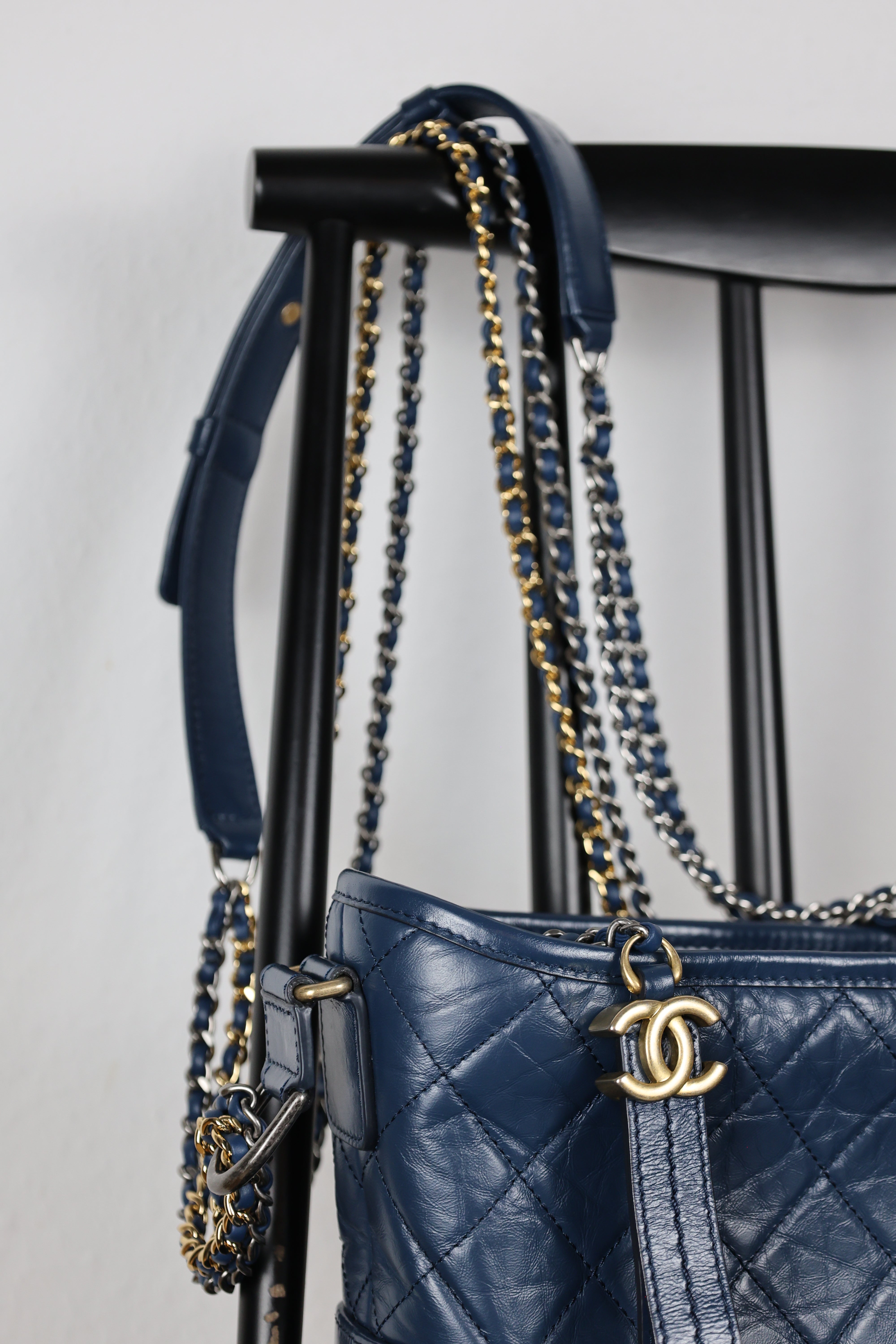 CHANEL Gabrielle Small Hobo Bag in Dark Blue