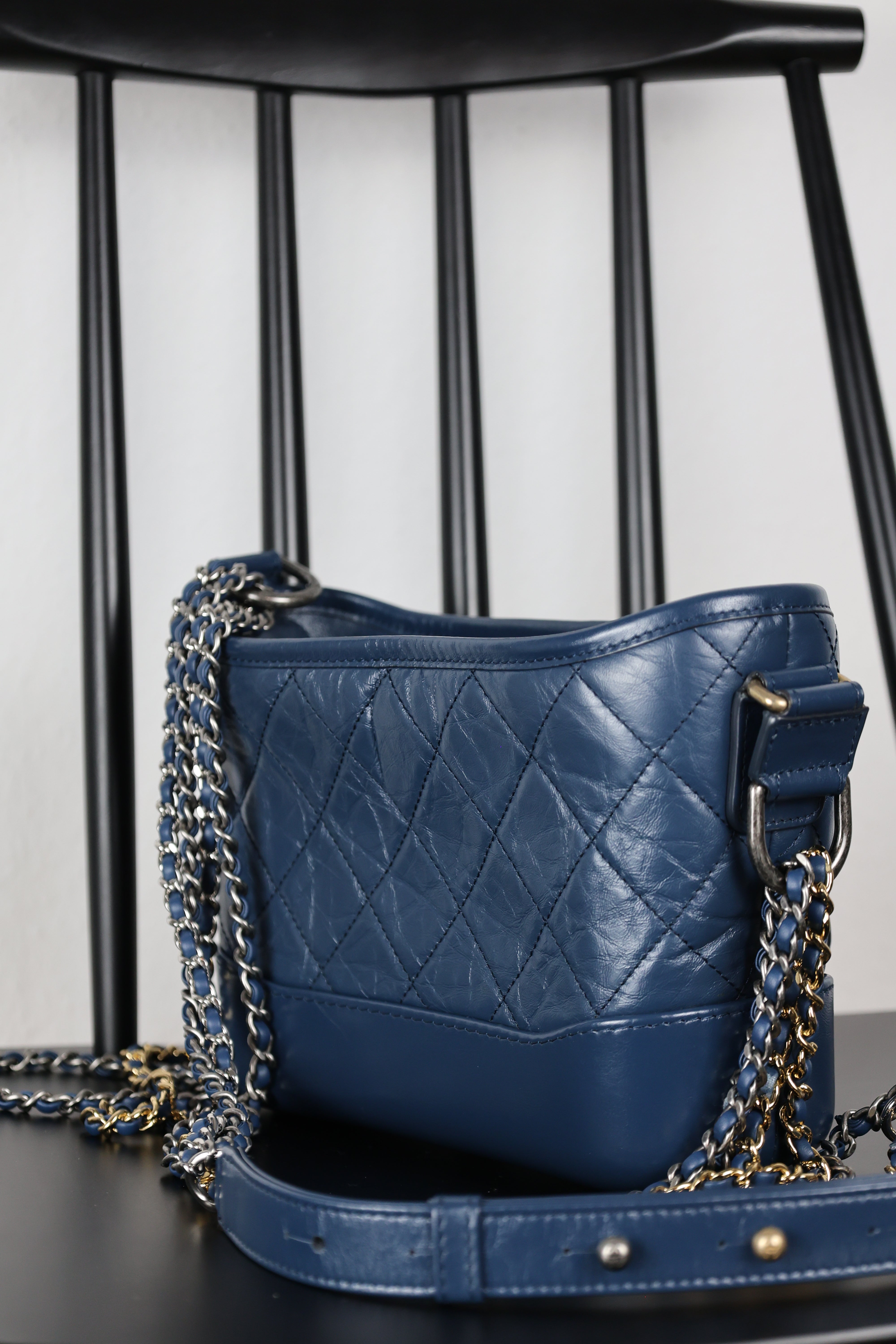 CHANEL Gabrielle Small Hobo Bag in Dark Blue