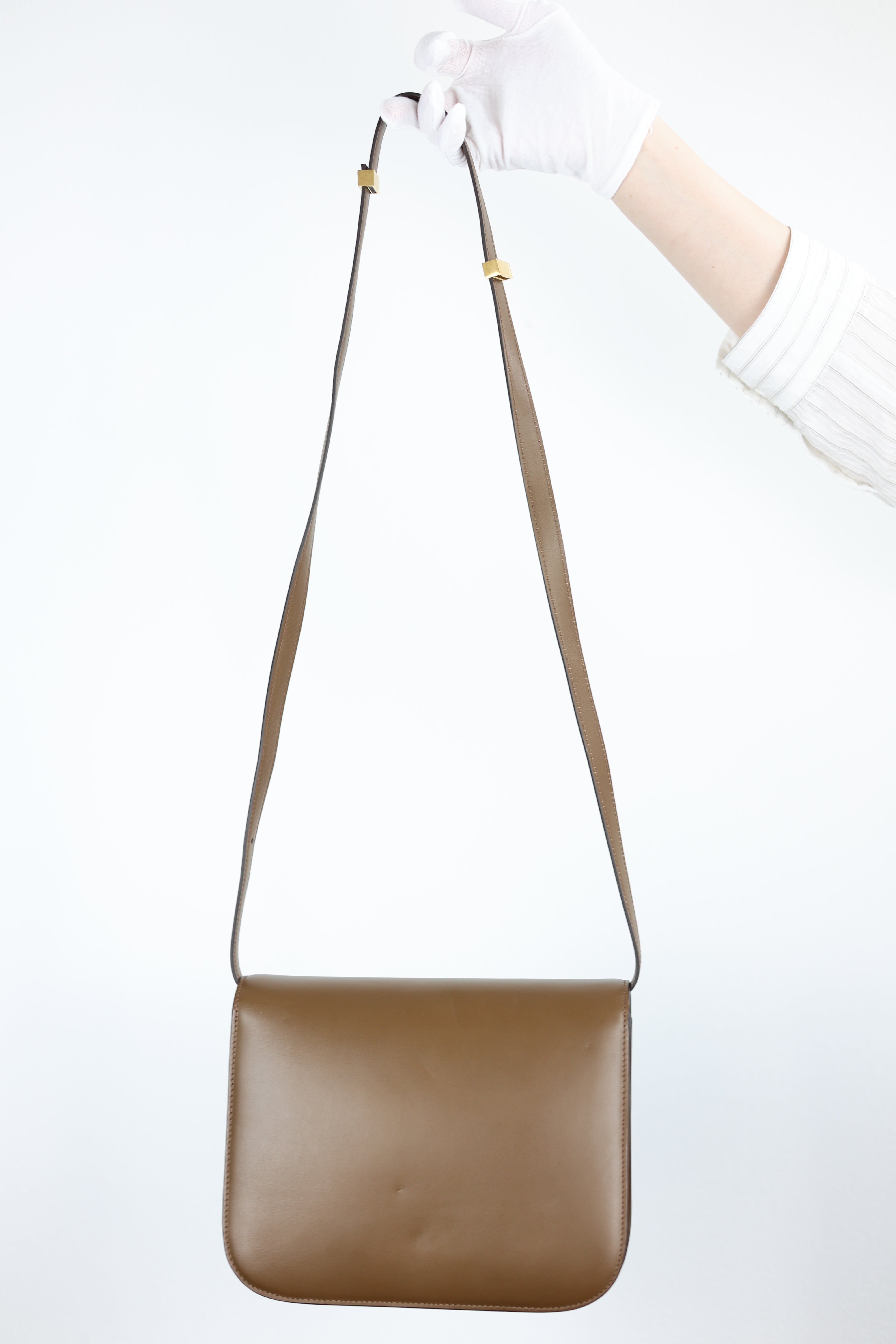 CELINE CLASSIC BOX BAG IN BROWN CALFSKIN