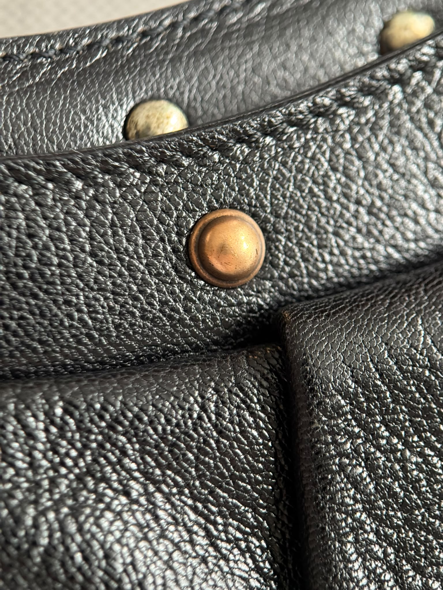 Vintage Gucci Bamboo Studded Hobo