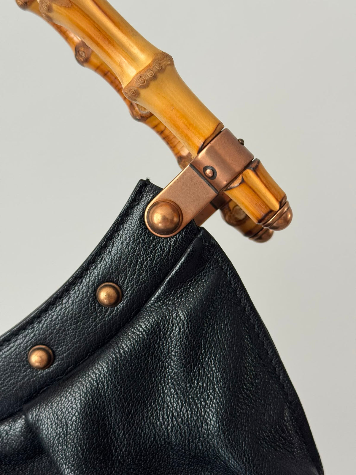 Vintage Gucci Bamboo Studded Hobo