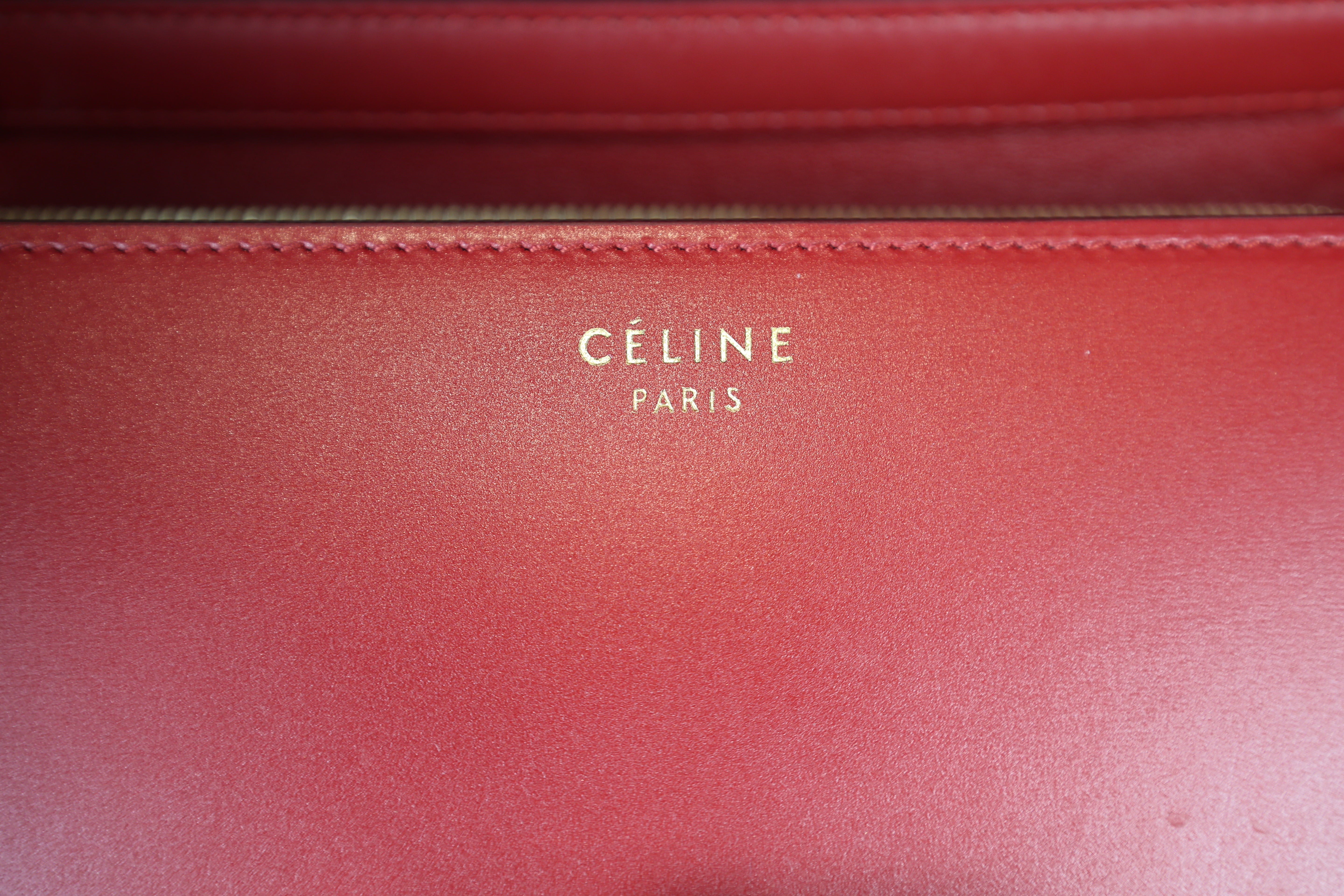 Céline Box Calfskin Medium Classic red