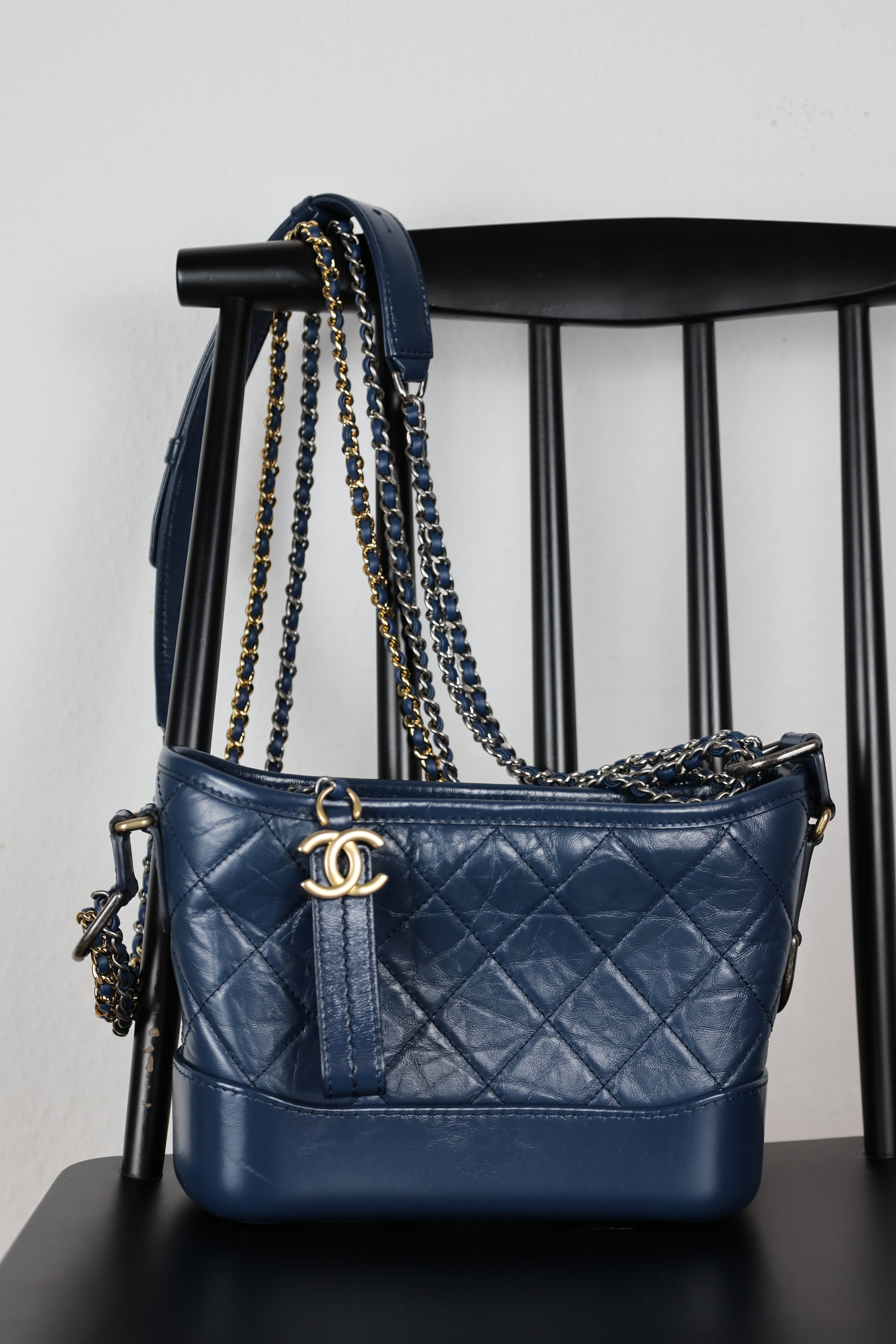 CHANEL Gabrielle Small Hobo Bag in Dark Blue