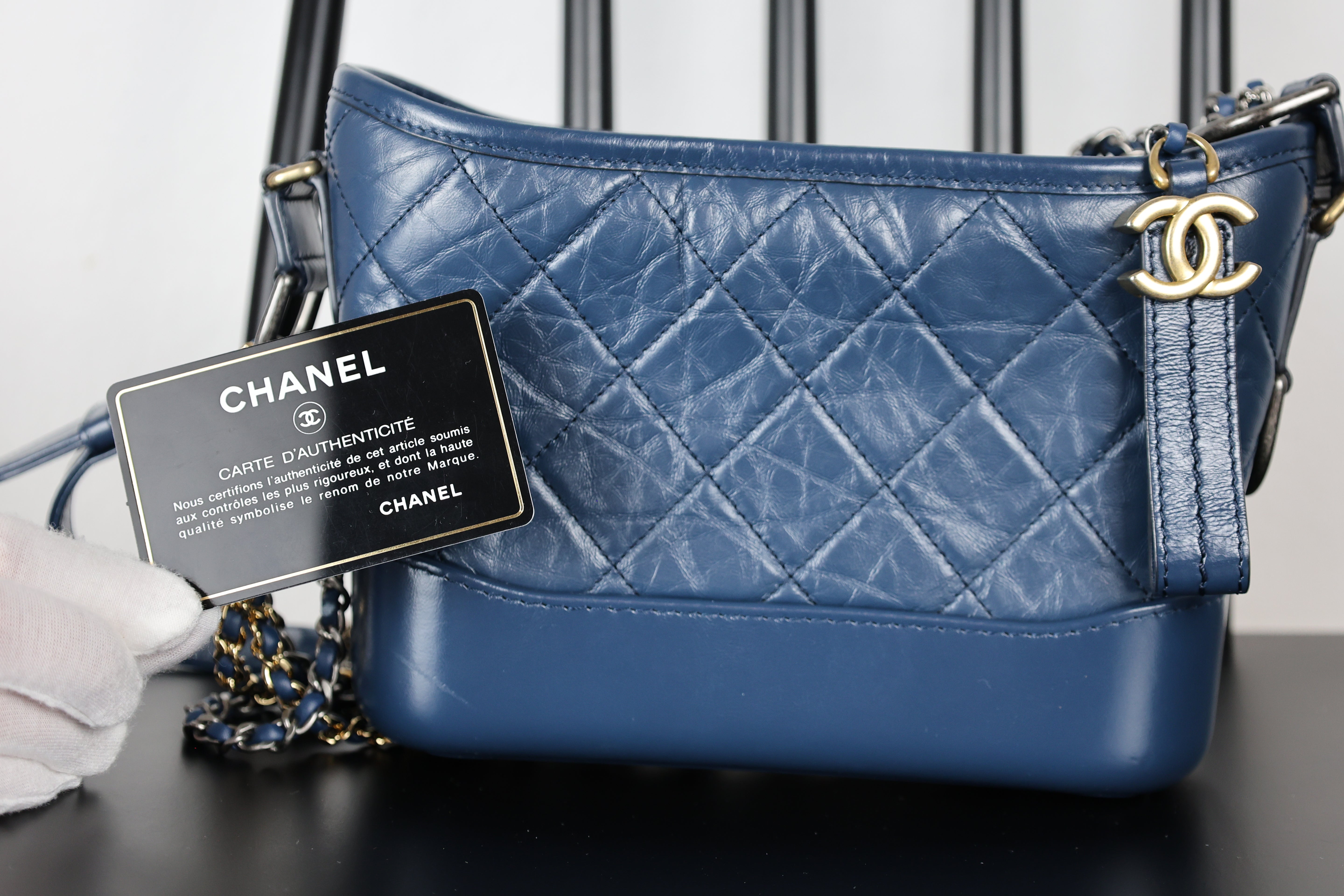 CHANEL Gabrielle Small Hobo Bag in Dark Blue